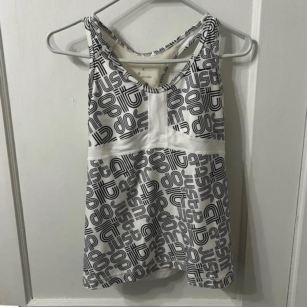 Nike Women's Black and White Tank Top